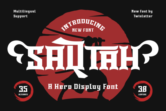 Saqtah: A Superhero Display Font for Bold Editorial Design